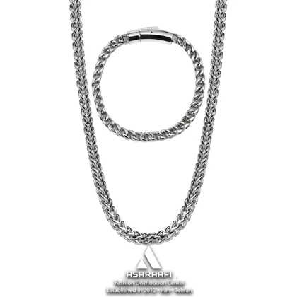 ست دستبند و گردنبند استیل Necklace & Bracelet Chain S9
