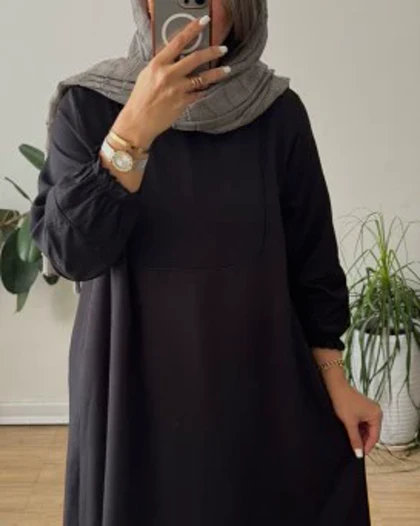 مانتو عبایی پاپیون مشکی