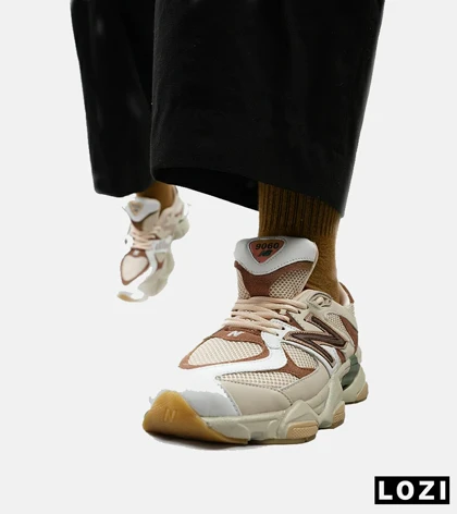 کفش کتانی مردانه و زنانه کرم قهوه ای سبز NEW BALANCE 9060