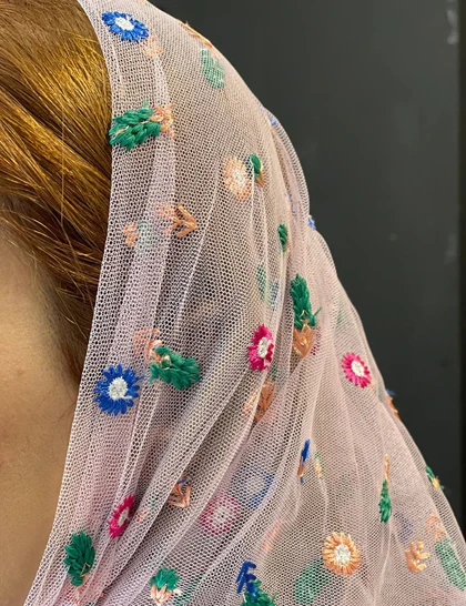 مینی اسکارف گلدوزی کد : M31