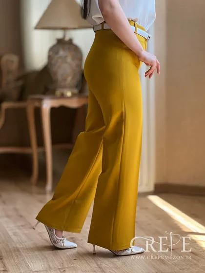 شلوار از بالا راسته کرپ قد 102