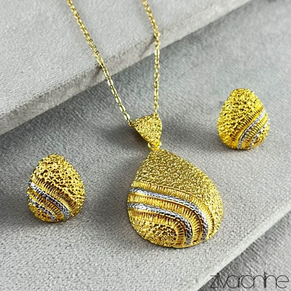 نیم ست مدل اشکی طرح طلا 10153