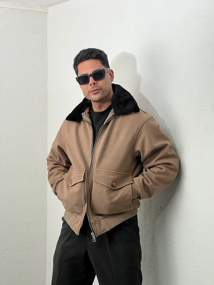 کاپشن مردانه فوتر یقه خز mc