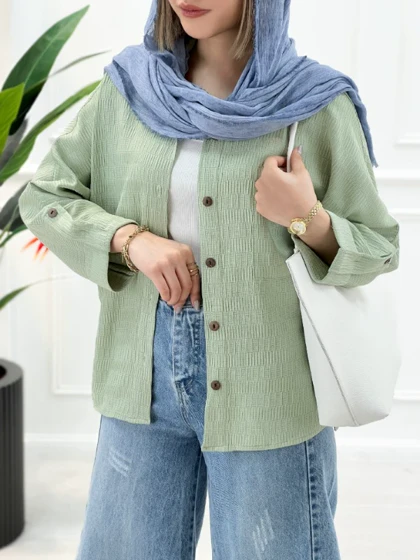 شومیز مانتویی جلو دکمه السا