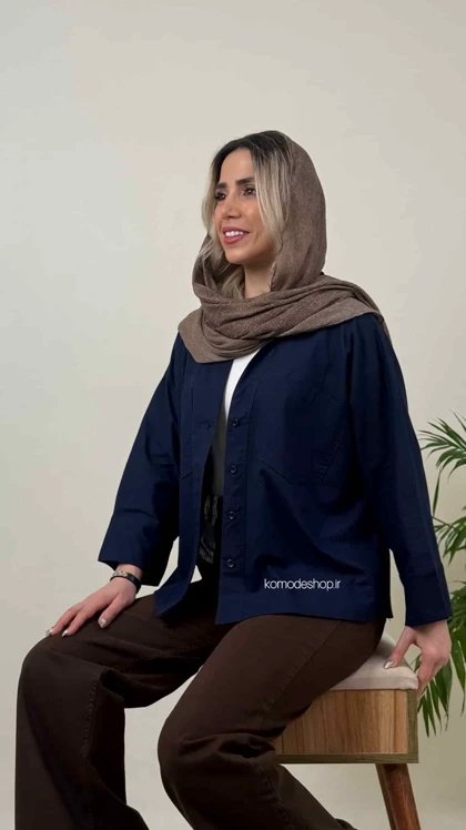 شومیز باکسی دوجیب زنانه قاصدک
