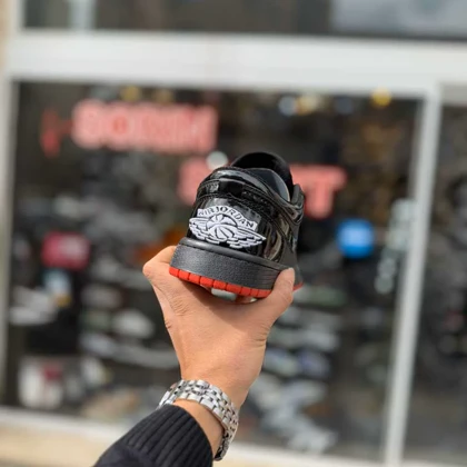 کتانی جردن 1 مشکی قرمز کد 6078