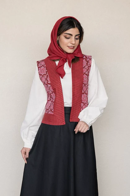 جلیقه زنانه باتیک چرخکاری مدل مهرناز
