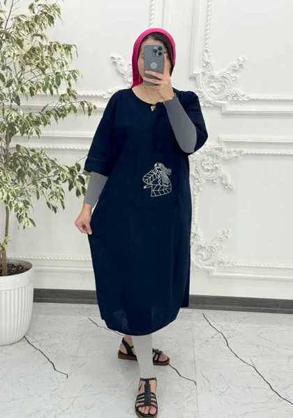 پیراهن رخ لینن گلدوزی 4003