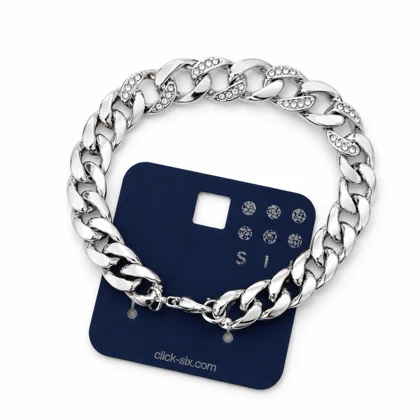 دستبند کارتیر پهن نگین‌دار SIX مدل کوبان (کد 785-659 O)