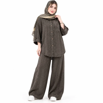 ست مانتو و شلوار زنانه مخمل پاییزی کد 275