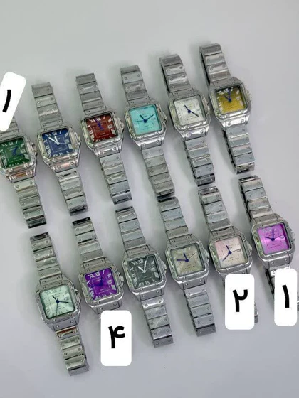 ساعت مچی زنانه کارتیر سانتوس مدل صفحه مربعی جنس بند و بدنه استیل