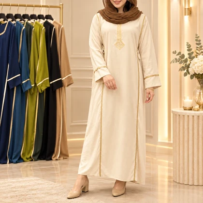 پیراهن ساحلی یال یقه گلدوزی 5018