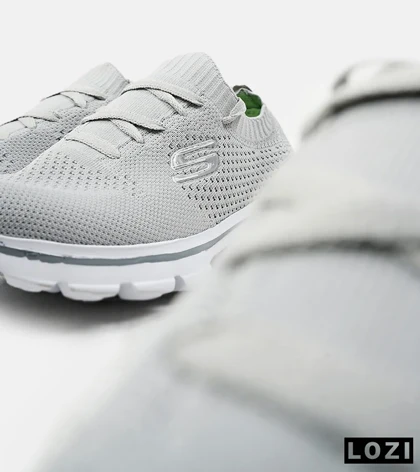 کفش کتانی بزرگ پا طوسی اسکیچرز SKECHERS مدل 2165