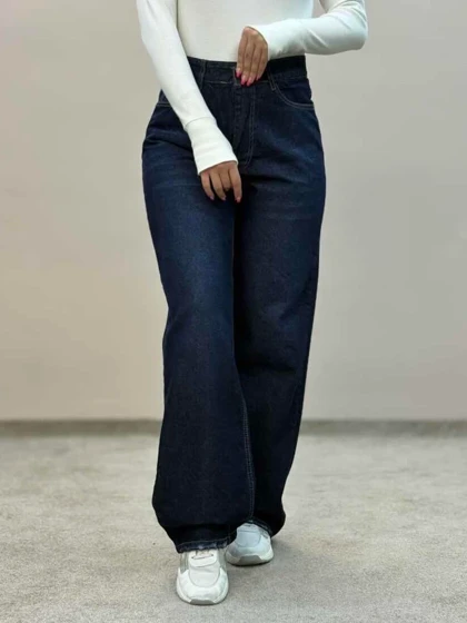 شلوار جین نیمبگ سرمه ای 6317