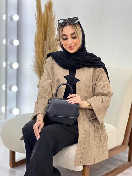 مانتو یقه چاک آستین پاکتی
