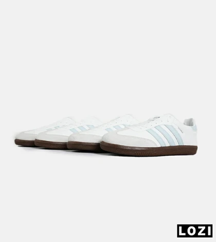کفش کتانی مردانه و زنانه سامبا سفید آبی قهوه ای ADIDAS Samba مدل 7219