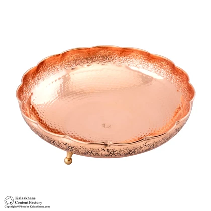 میوه خوری سه پایه مس دیبا رنگ مسی کد 1066