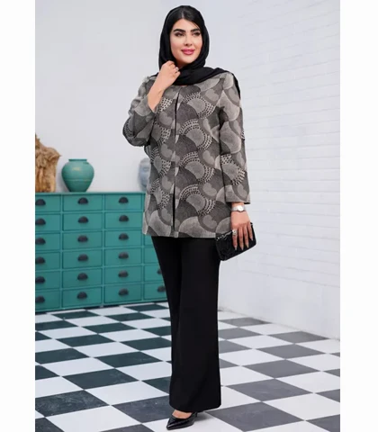 مانتو ژاکارد نگین‌دوزی کد 546