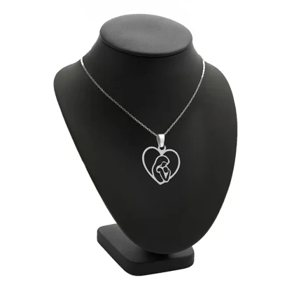 آویز مادر ، بچه و زنجیر نقره روز مادر نقره 925