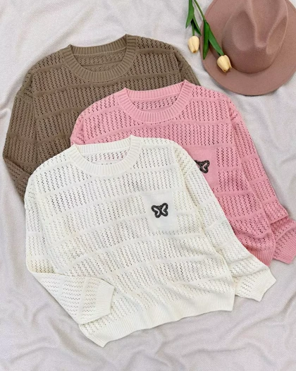 پلیور بافت قلاب بافی کد 5430