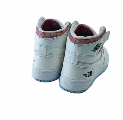 کفش اسپرت زنانه برند نایکی nike مدل جردن وان ساق‌دار نورث فیس سفید کد 460