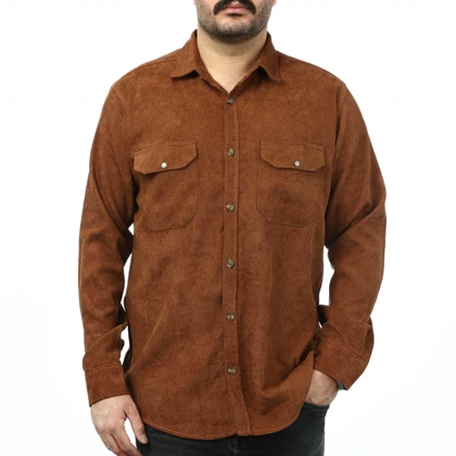 پیراهن آستین بلند مخمل کبریتی مردانه مدل 6209911