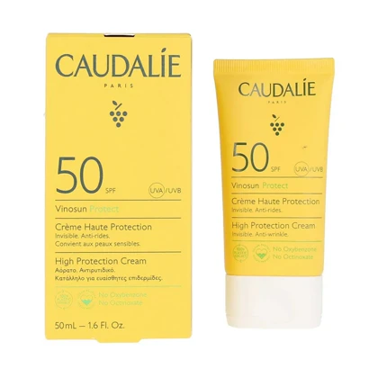 ضد آفتاب بدون رنگ کدلی Caudalie SPF 50 مدل Vinosun مناسب انواع پوست حجم 50 میلی‌لیتر
