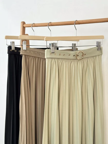 دامن پلیسه کمربنددار