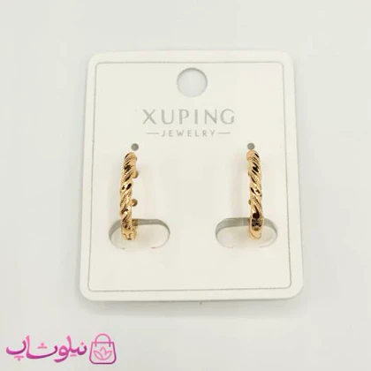 گوشواره حلقه‌ای زنانه ژوپینگ طرحدار قطر 1.5 سانت