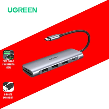 هاب تایپ سی 6 پورت یوگرین Ugreen مدل CM195/70411