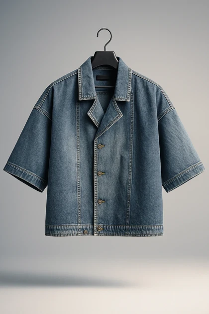 محصول پرمیوم پلاس # ژاکت جین لش باکسی با دورکش و جیب زاویه‌دار -تینکسبز لوکس”