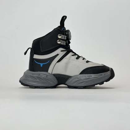 بوت بچگانه ساق‌دار هوک طوسی مشکی