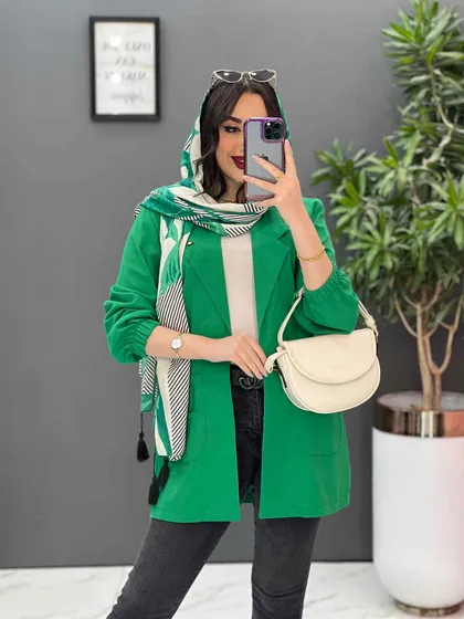مانتو لینن پشت گت چهار جیب