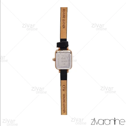 ساعت دنیل ولینگتون زنانه مستطیلی مینی رزگلد صفحه قهوه ای بند چرم 106252