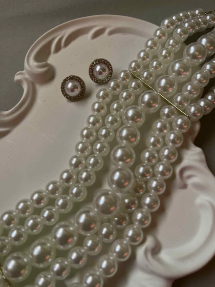 نیم ست مرواریدی مجلسی