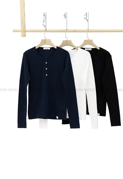 بلوز یقه هفت آستین بلند کد1004556