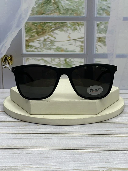 خرید عینک آفتابی پرسول مردانه فریم کائوچو سبک و مقاوم عدسی پلی‌کربنات UV400 پلاریزه مخصوص رانندگی