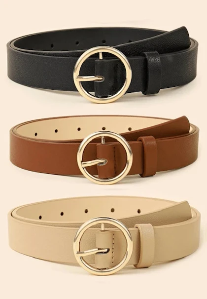 کمربند زنانه ترک وارداتی- سگک دایره - در سه رنگ