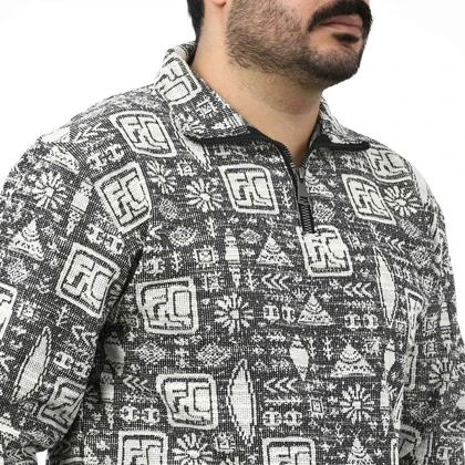 بلوز آستین بلند نیم زیپ مردانه مدل 6101886