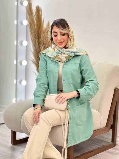 مانتو جین رنگی پایین گت آوا