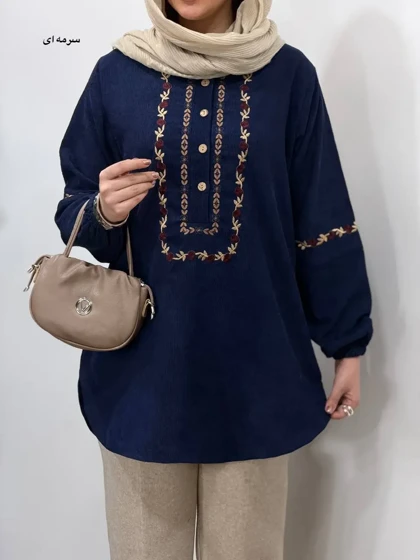 مانتو پاییزه گلدوزی نسا 3