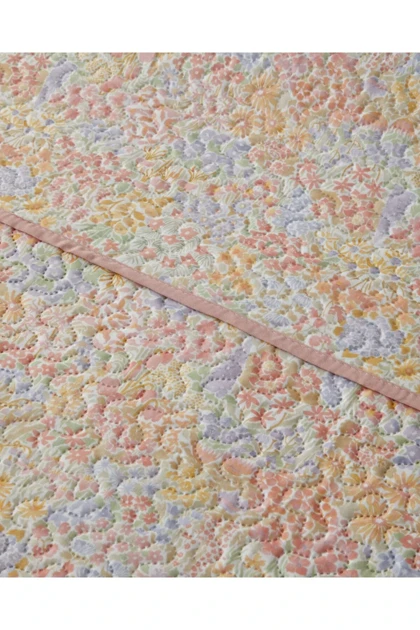روتختی دو نفره English Home مدل Fleur Multicolore پلی‌استر - نارنجی