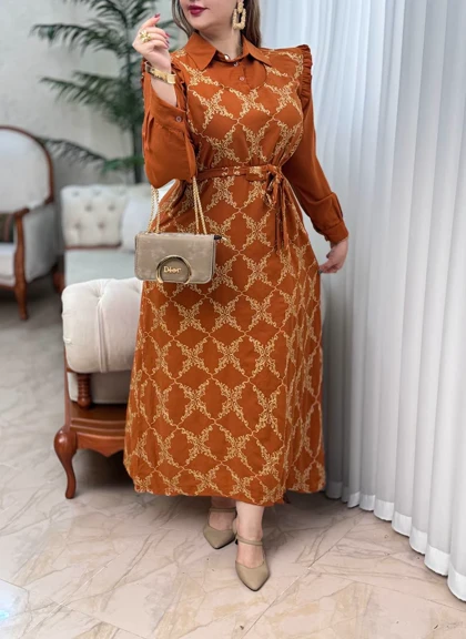 پیراهن طلاکوب نارین 2918