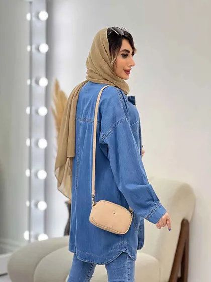 مانتو جین چهار جیب زاپ‌دار
