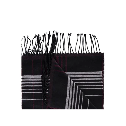 شال گردن زرشکی طرح راه راه