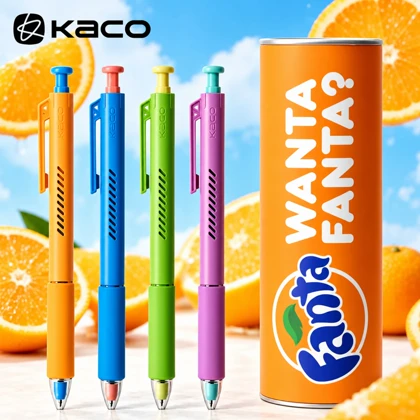 خودکار مشکی ژله ای کاکو KACO مدل Fanta نوک 0.5 میلی متر پک 4 عددی