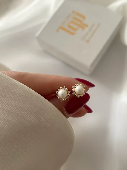 گوشواره های میخی مرواریدی ژوپینگ