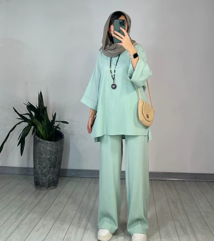 ست مانتو و شلوار گلیان