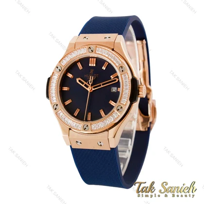 ساعت هابلوت زنانه نگین‌دار سرمه ای Hublot-4147-L