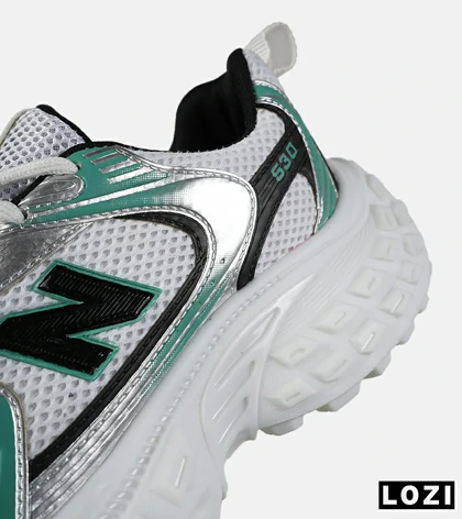 کفش کتانی مردانه و زنانه طوسی مشکی سبز NEW BALANCE 530 V02 مدل 7628